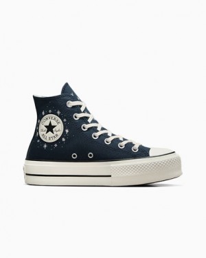 Blue Converse Chuck Taylor All Star Lift Women Platform Shoes UK | C-08264979
