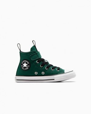 Green / Black / White Converse Chuck Taylor All Star Sporty Easy-On Kids' Sneakers UK | C-17930529