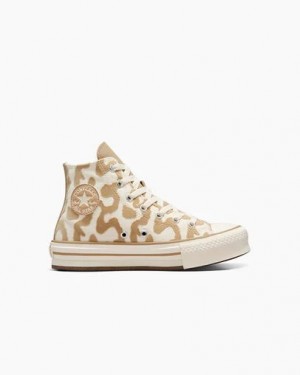 Multicolor Converse Chuck Taylor All Star EVA Lift Leopard Kids' Sneakers UK | C-19807349
