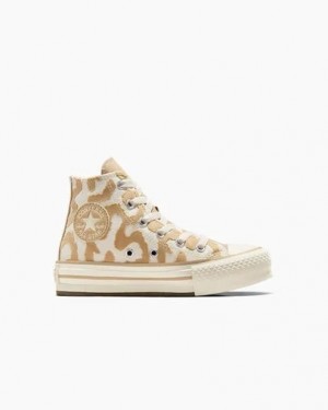 Multicolor Converse Chuck Taylor All Star EVA Lift Leopard Kids' Sneakers UK | C-37549609
