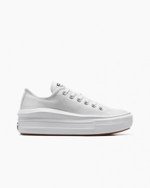 White Converse Chuck Taylor All Star Move Women Platform Shoes UK | C-45690239