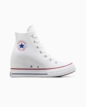 White / Red / Navy Converse Chuck Taylor All Star Wedge Women Platform Shoes UK | C-85740139