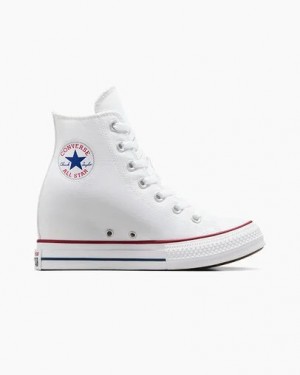 White / Red / Navy Converse Chuck Taylor All Star Wedge Women Platform Shoes UK | C-06231949