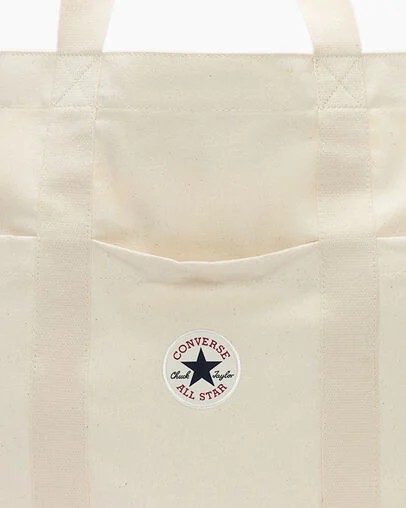 Beige Converse Premium Canvas Women Tote Bag UK | C-02739419