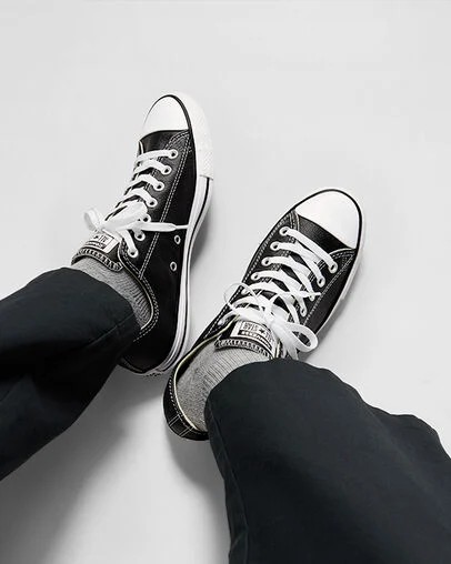 Black Converse Chuck Taylor All Star Leather Men Tennis Shoes UK | C-76981029