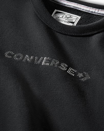 Black Converse Gold Standard Crew Neck Women Sweatshirt UK | C-61502399