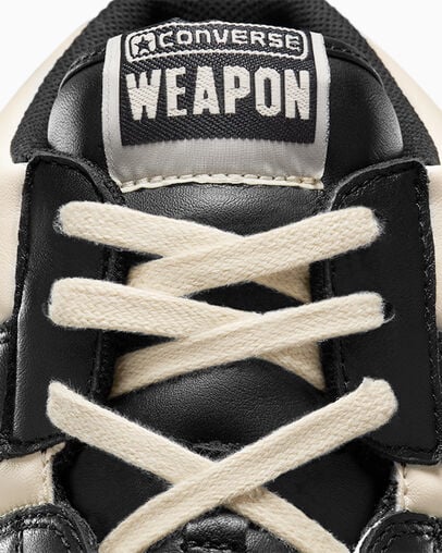 Black / Beige White / Black Converse Weapon Leather Women Boots UK | C-91482079