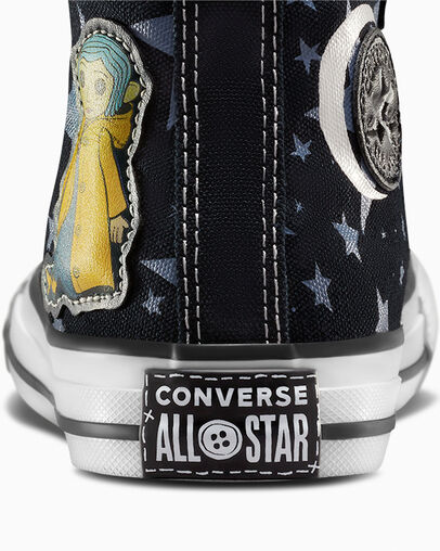 Black / Pink Converse Converse x Coraline Chuck Taylor All Star Easy On Kids' Sneakers UK | C-24635979
