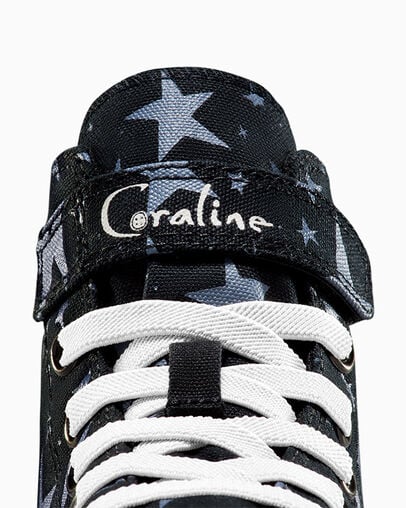 Black / Pink Converse Converse x Coraline Chuck Taylor All Star Easy On Kids' Sneakers UK | C-24635979
