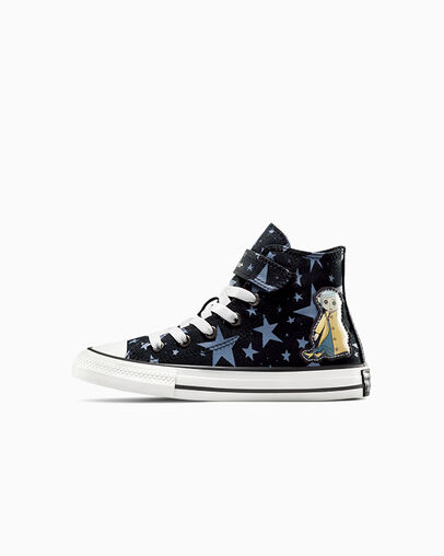 Black / Pink Converse Converse x Coraline Chuck Taylor All Star Easy On Kids' Sneakers UK | C-24635979
