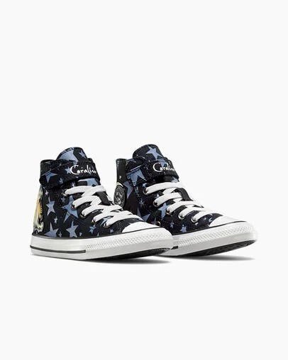 Black / Pink Converse Converse x Coraline Chuck Taylor All Star Easy On Kids' Sneakers UK | C-24635979