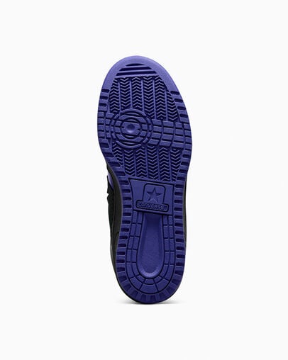 Black / Purple / Black Converse Weapon Leather Men Basketball Shoes UK | C-30265879