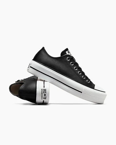 Black / White Converse Chuck Taylor All Star Lift Women Platform Shoes UK | C-82350619