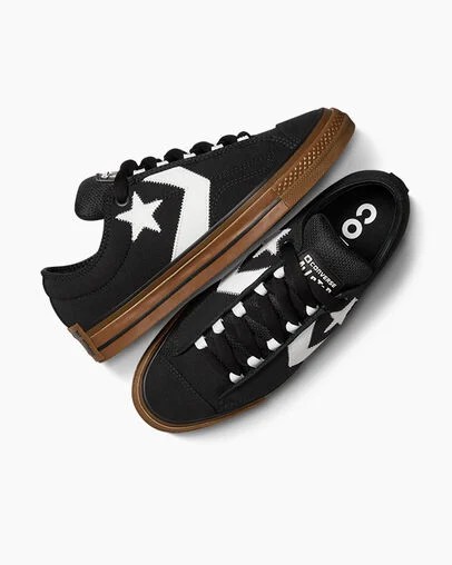 Black / White Converse Star Player 76 Puff Men Tennis Shoes UK | C-92047659