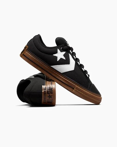 Black / White Converse Star Player 76 Puff Men Tennis Shoes UK | C-92047659
