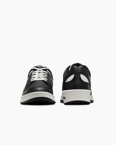 Black / White Converse Weapon Leather Men Basketball Shoes UK | C-31047629