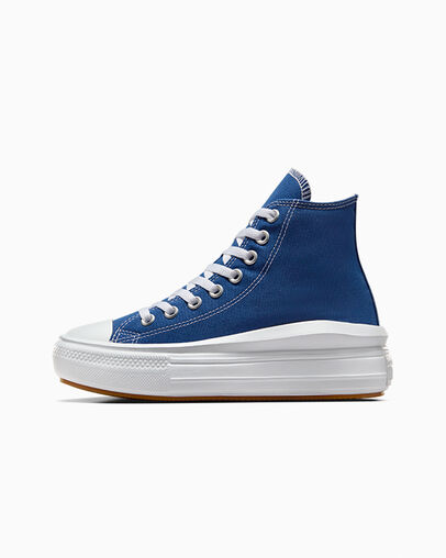 Blue / White / Black Converse Chuck Taylor All Star Move Women Platform Shoes UK | C-26840799