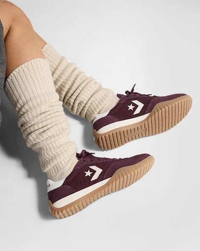 Burgundy / White Converse Run Star Women Trainers UK | C-62910589