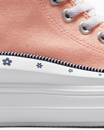 Coral / White Converse Chuck Taylor All Star Move Women Platform Shoes UK | C-54791829