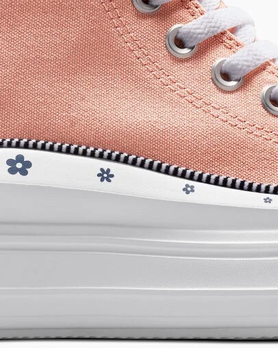 Coral / White Converse Chuck Taylor All Star Move Women Platform Shoes UK | C-86143059