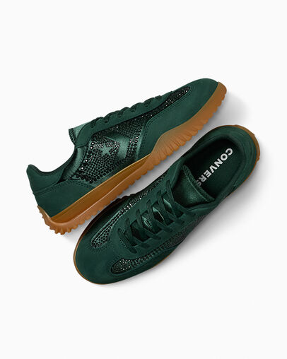 Deep Turquoise / White / Multicolor Converse Run Star Swarovski® Crystals Women Trainers UK | C-23079649
