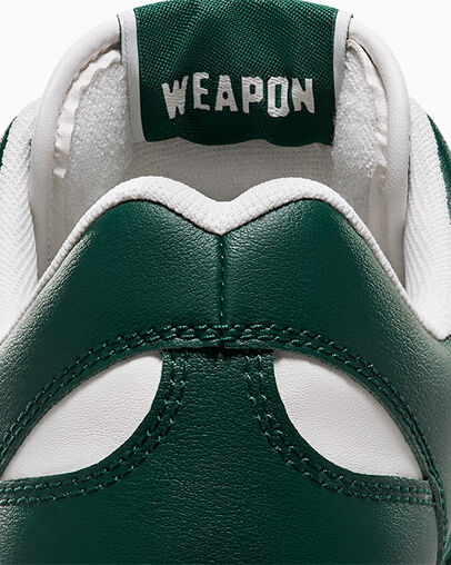 Green Converse Weapon Leather Men Basketball Shoes UK | C-19367859