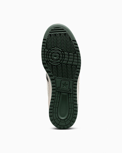 Green / White Converse Weapon Leather Women Basketball Shoes UK | C-02731989