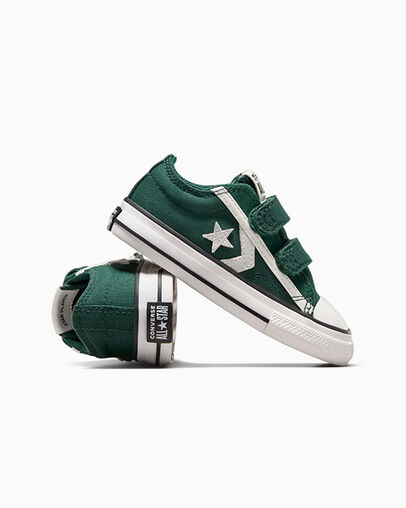 Green / White / Black Converse Star Player 76 Luxe Kids' Sneakers UK | C-51248079