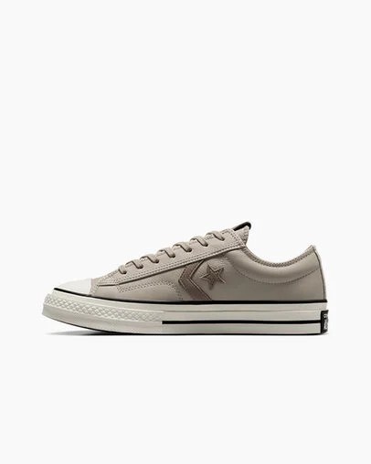 Grey Brown Converse Star Player 76 Luxe Men Tennis Shoes UK | C-19586329