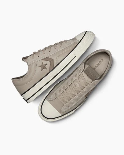 Grey Brown Converse Star Player 76 Luxe Men Tennis Shoes UK | C-19586329