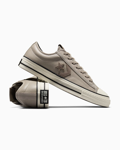 Grey Brown Converse Star Player 76 Luxe Men Tennis Shoes UK | C-19586329