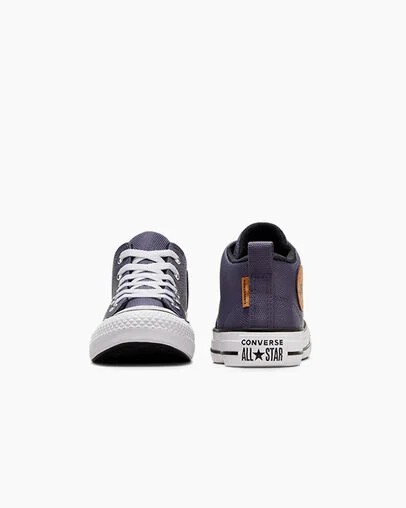 Grey Purple / White Converse Chuck Taylor All Star Malden Street Kids' Boots UK | C-17924039