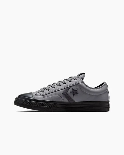 Grey / Black Converse Star Player 76 Luxe Men Tennis Shoes UK | C-01423769