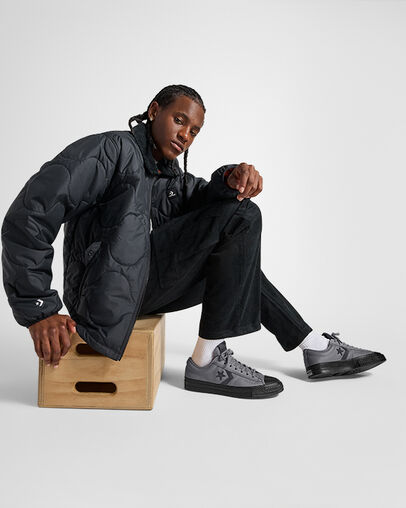 Grey / Black Converse Star Player 76 Luxe Men Tennis Shoes UK | C-01423769