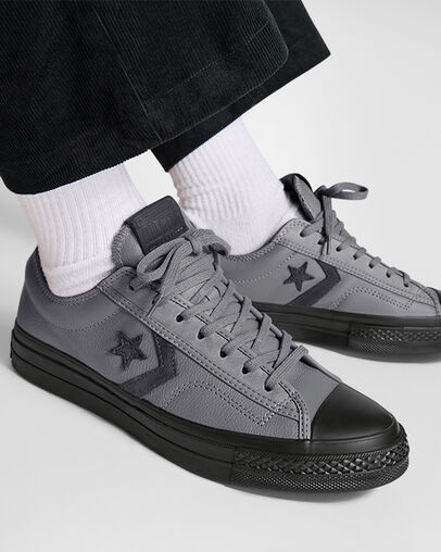 Grey / Black Converse Star Player 76 Luxe Men Tennis Shoes UK | C-01423769