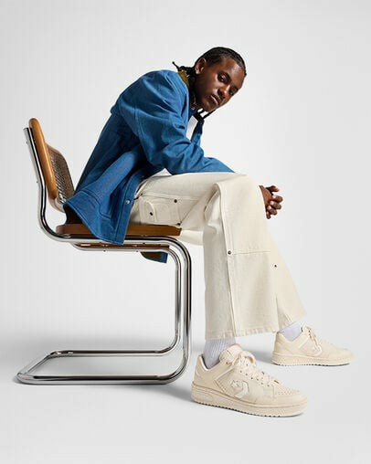 Light Beige Converse Weapon Leather Women Basketball Shoes UK | C-87469329