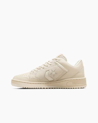 Light Beige Converse Weapon Leather Women Basketball Shoes UK | C-87469329