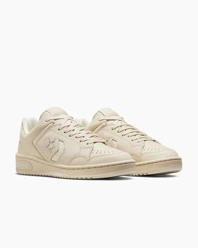 Light Beige Converse Weapon Leather Women Basketball Shoes UK | C-87469329
