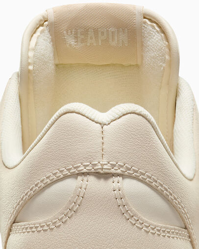 Light Beige Converse Weapon Leather Women Basketball Shoes UK | C-87469329