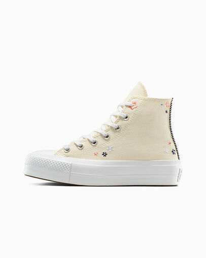Light Beige / White / Coral Converse Chuck Taylor All Star Lift Women Platform Shoes UK | C-19705849