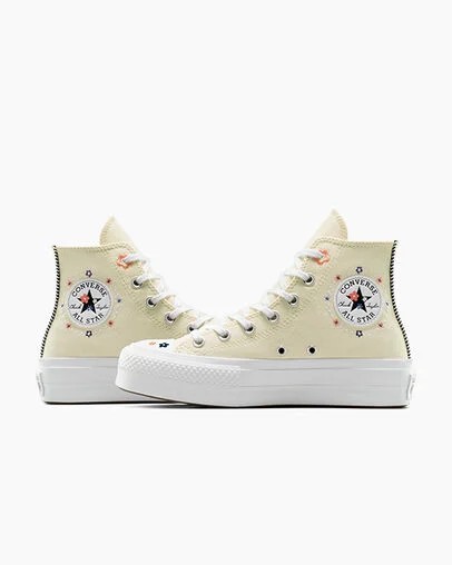 Light Beige / White / Coral Converse Chuck Taylor All Star Lift Women Platform Shoes UK | C-19705849