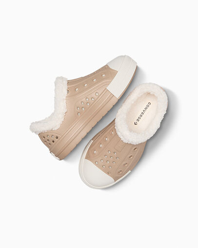 Light Brown Converse Chuck Taylor All Star Play Lite CX Sherpa Kids' Sneakers UK | C-09614759