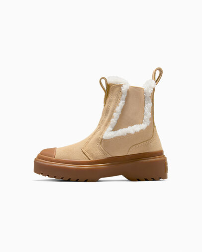 Light Brown Converse Chuck Taylor All Star Chelsea Lugged Suede Kids' Sneakers UK | C-26054919