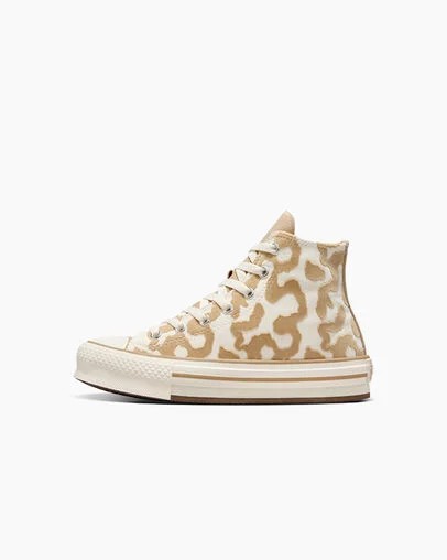Multicolor Converse Chuck Taylor All Star EVA Lift Leopard Kids' Sneakers UK | C-19807349