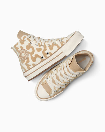 Multicolor Converse Chuck Taylor All Star EVA Lift Leopard Kids' Sneakers UK | C-19807349
