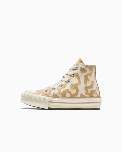 Multicolor Converse Chuck Taylor All Star EVA Lift Leopard Kids' Sneakers UK | C-37549609