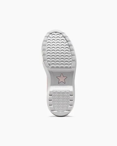 Pink / White Converse Chuck Taylor All Star Lugged Lift Ruffles Kids' Sneakers UK | C-13967489