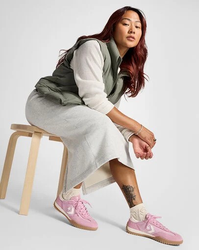 Pink / White Converse Run Star Women Trainers UK | C-56981709