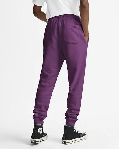 Purple Converse Go-To Embroidered Star Chevron Standard-Fit Men Sweatpants UK | C-54683099