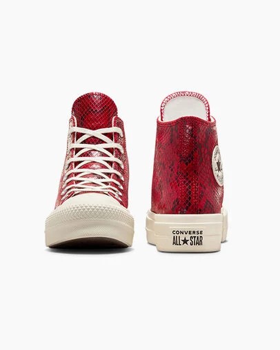 Red Converse Chuck Taylor All Star Lift Women Platform Shoes UK | C-98625439